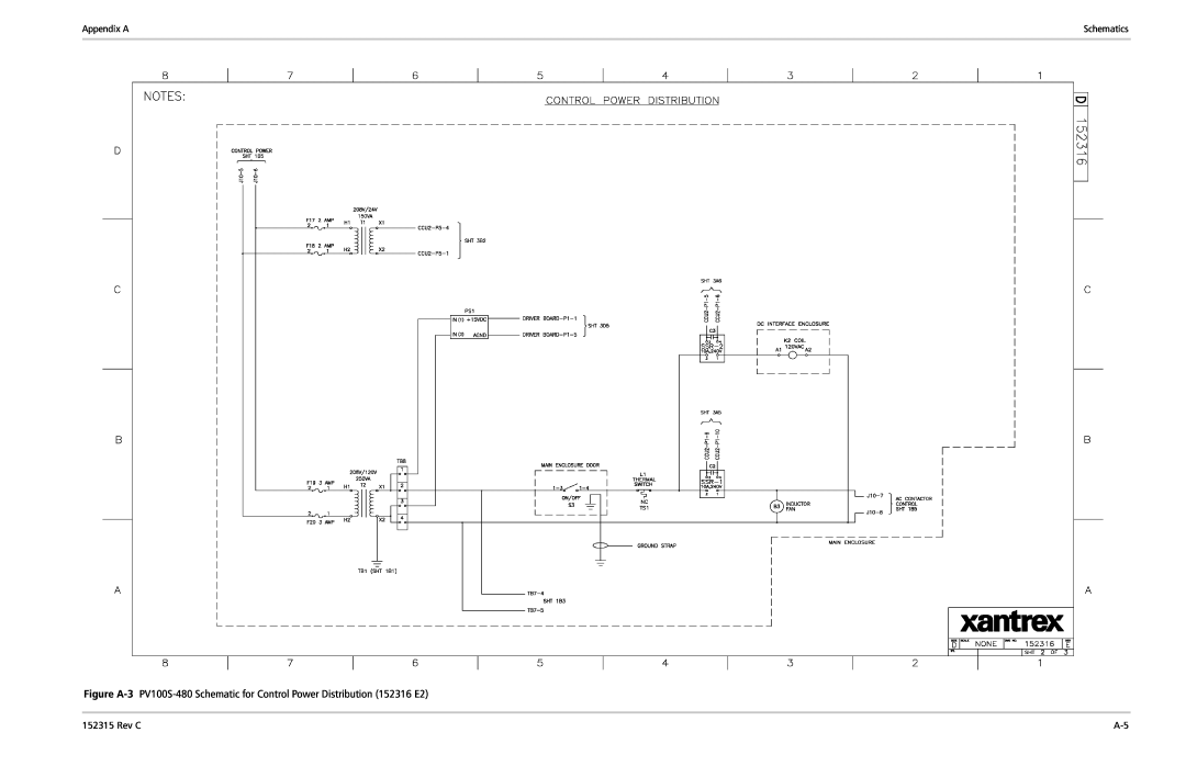 Xantrex Technology PV100S-480 installation manual Appendix A, Rev C, Schematics 
