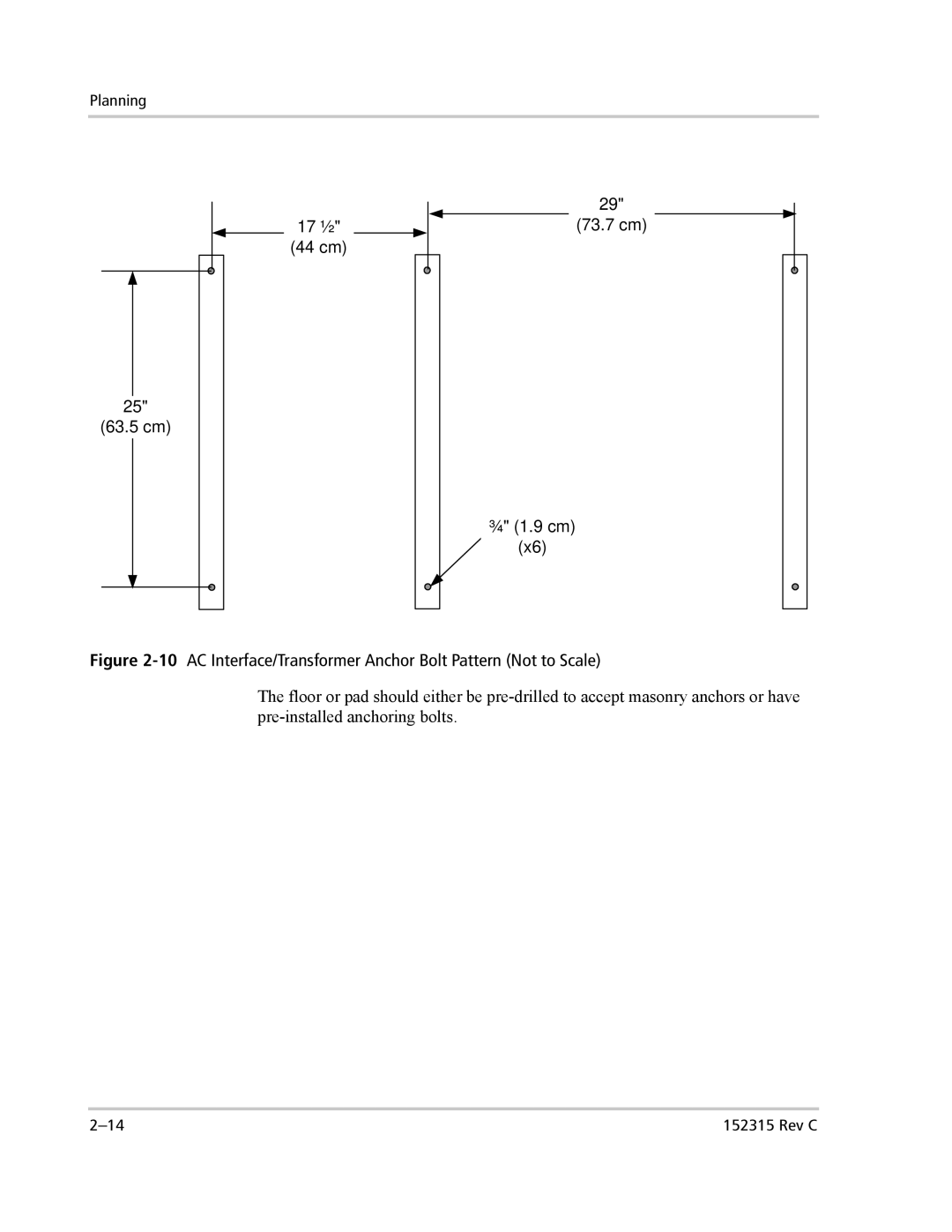 Xantrex Technology PV100S-480 installation manual 10AC Interface/Transformer Anchor Bolt Pattern Not to Scale 