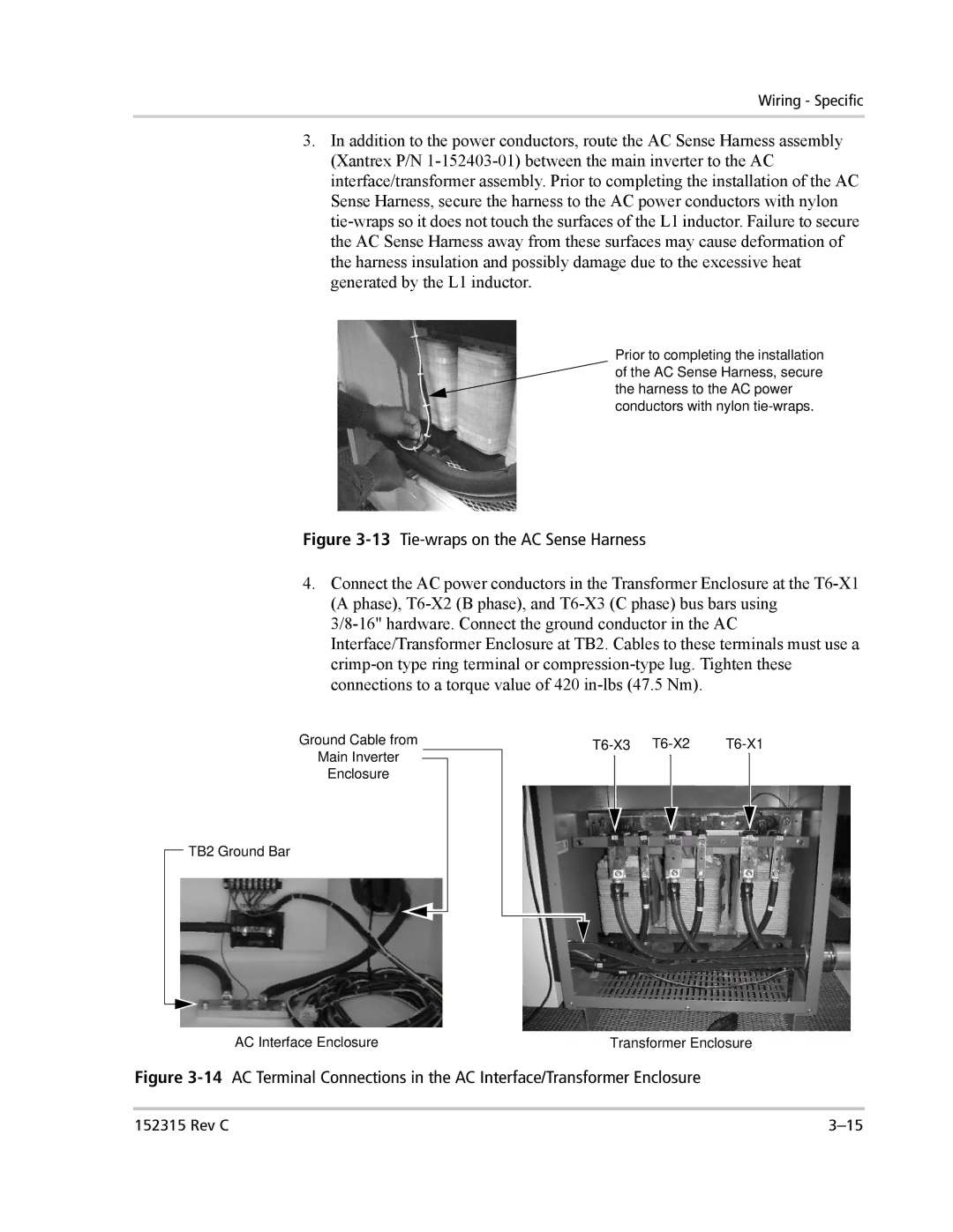 Xantrex Technology PV100S-480 installation manual 13Tie-wraps on the AC Sense Harness 