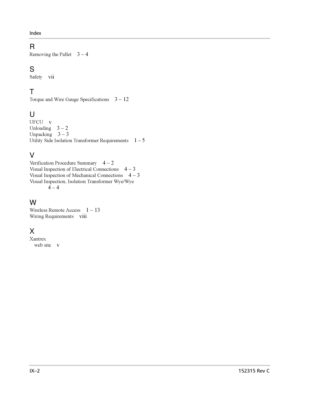 Xantrex Technology PV100S-480 installation manual IX-2 Rev C 