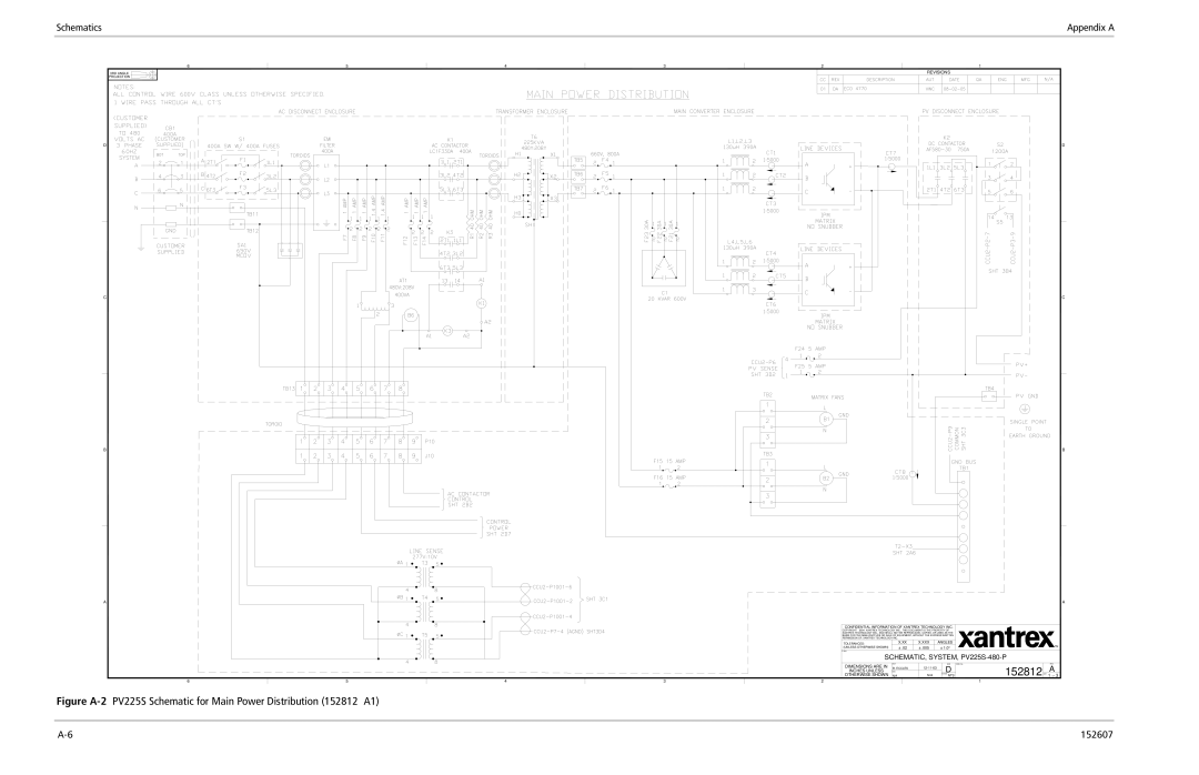 Xantrex Technology PV225S-480-P manual Schematics, 152812, 152607 