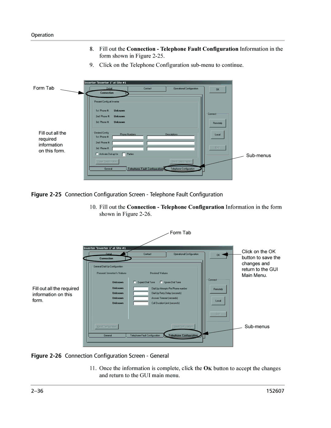 Xantrex Technology PV225S-480-P manual 26Connection Configuration Screen General 