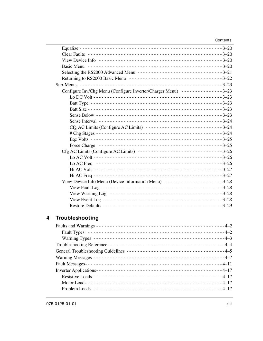 Xantrex Technology RS2000 manual Troubleshooting 