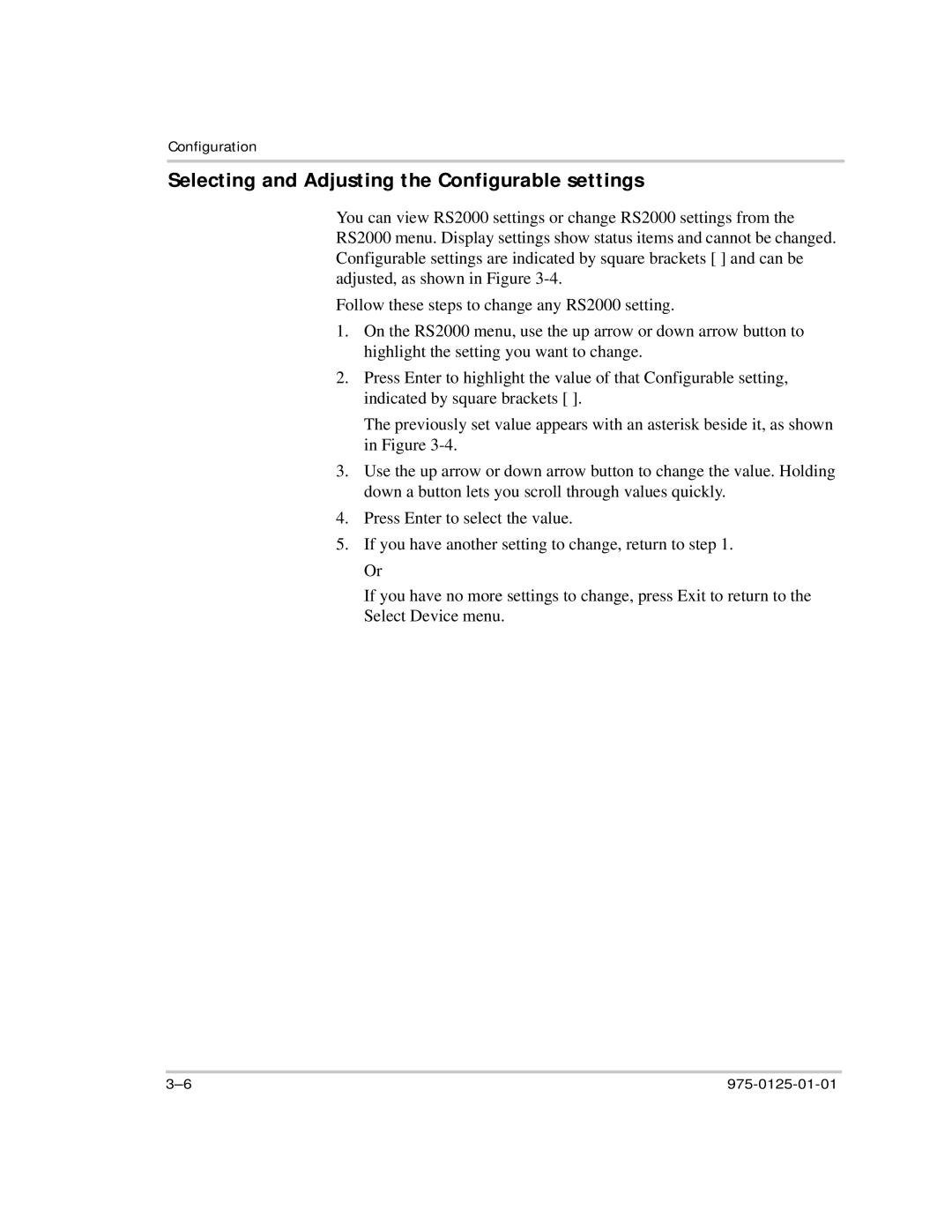 Xantrex Technology RS2000 manual Selecting and Adjusting the Configurable settings 