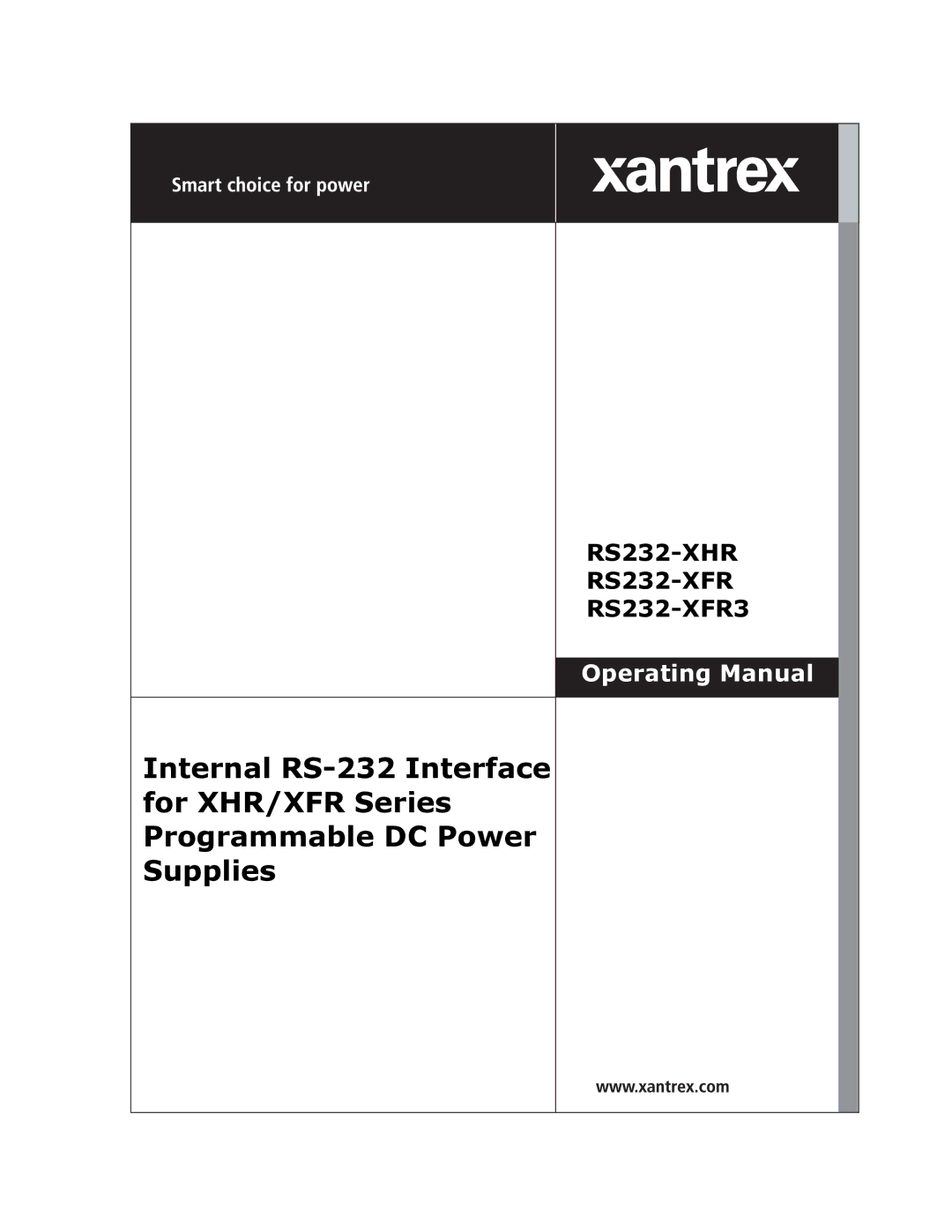 Xantrex Technology manual RS232-XHR RS232-XFR 