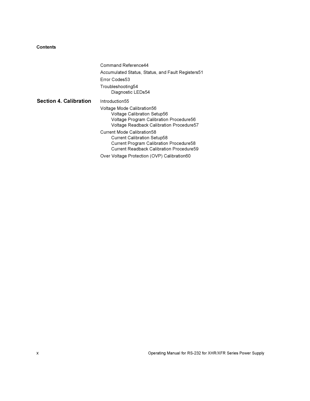 Xantrex Technology RS232-XHR manual Calibration 