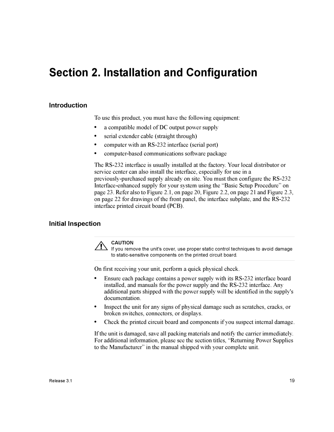 Xantrex Technology RS232-XHR manual Introduction, Initial Inspection 