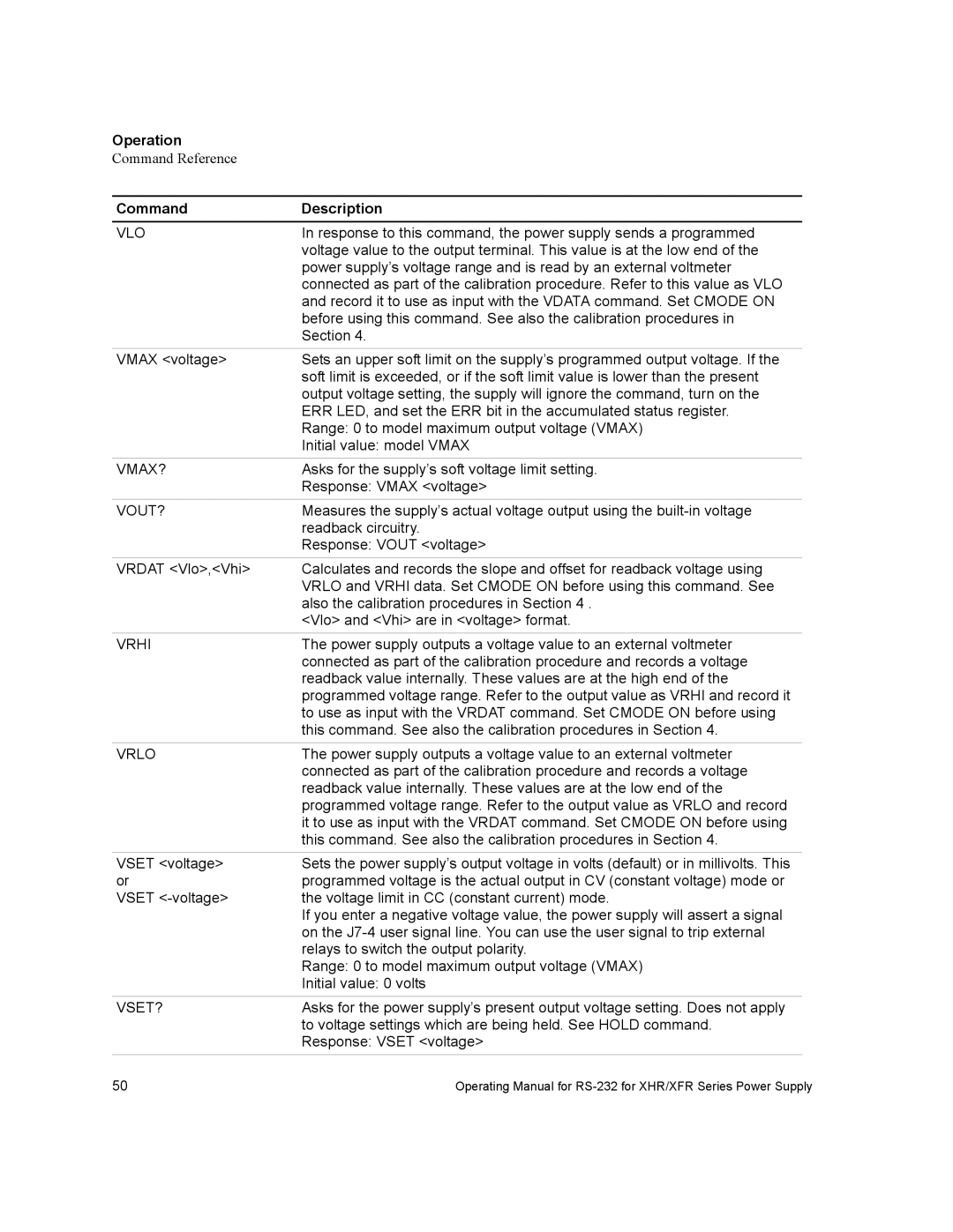 Xantrex Technology RS232-XHR manual Section 