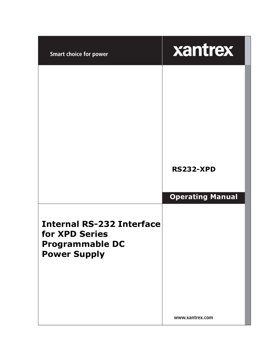 Xantrex Technology RS232-XPD manual Internal RS-232 Interface for XPD Series Programmable DC Power Supply 