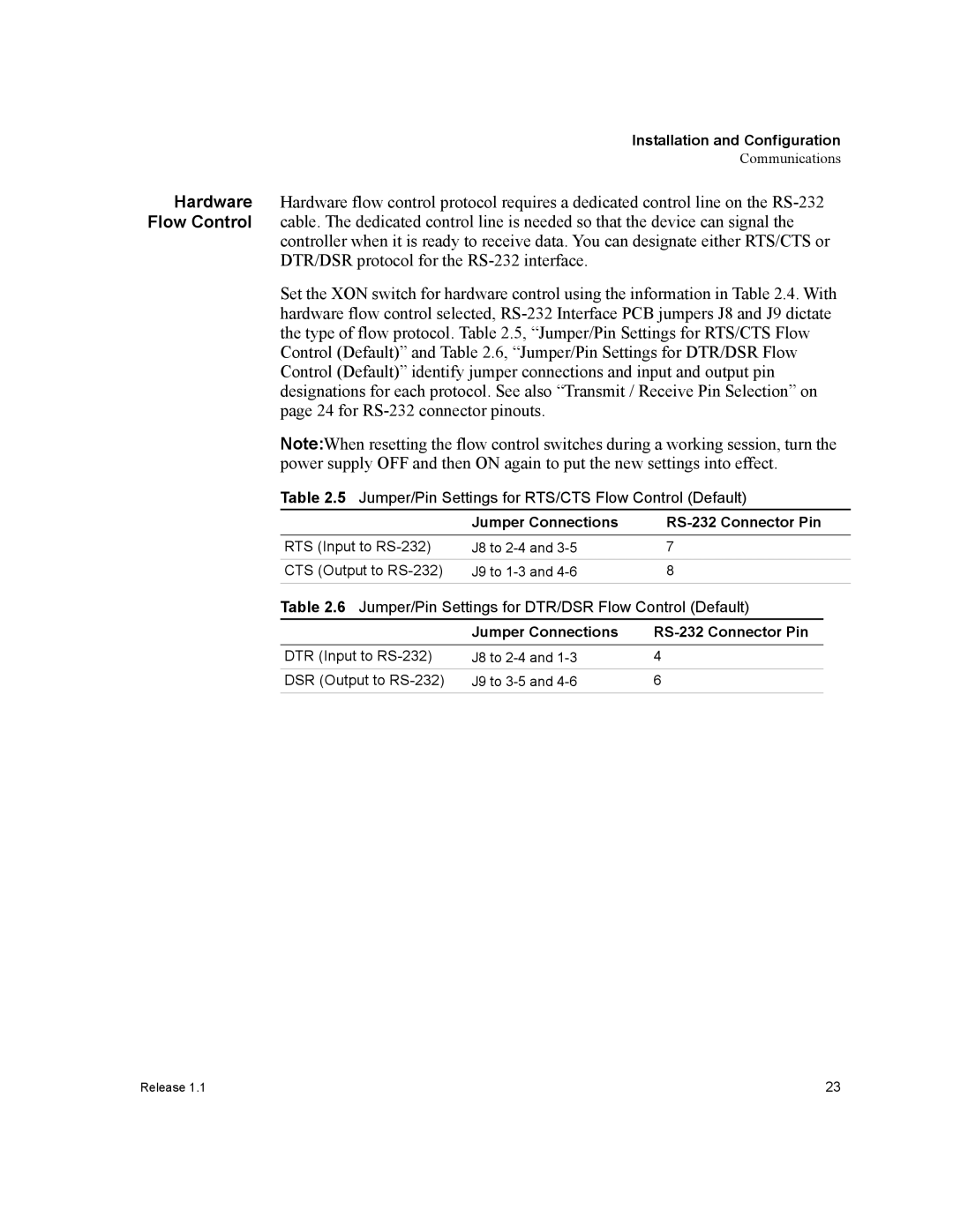 Xantrex Technology RS232-HPD, RS232-XT manual Jumper Connections RS-232 Connector Pin 