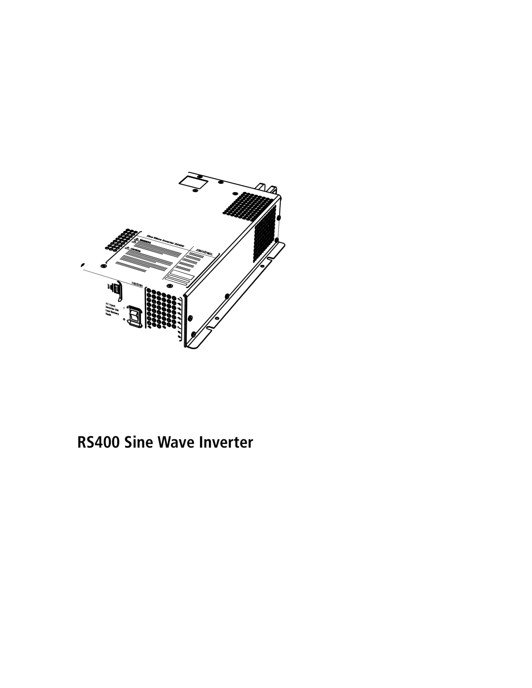 Xantrex Technology RS400 manual 