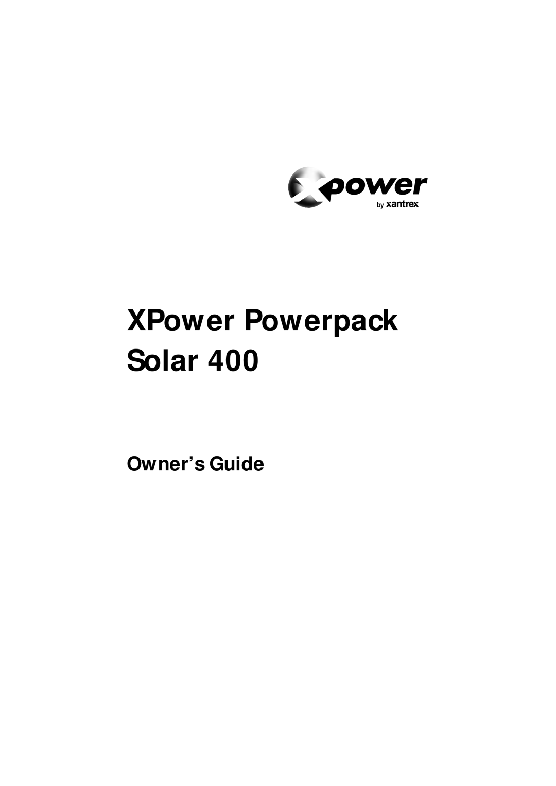 Xantrex Technology Solar 400 manual XPower Powerpack Solar, Owner’s Guide 