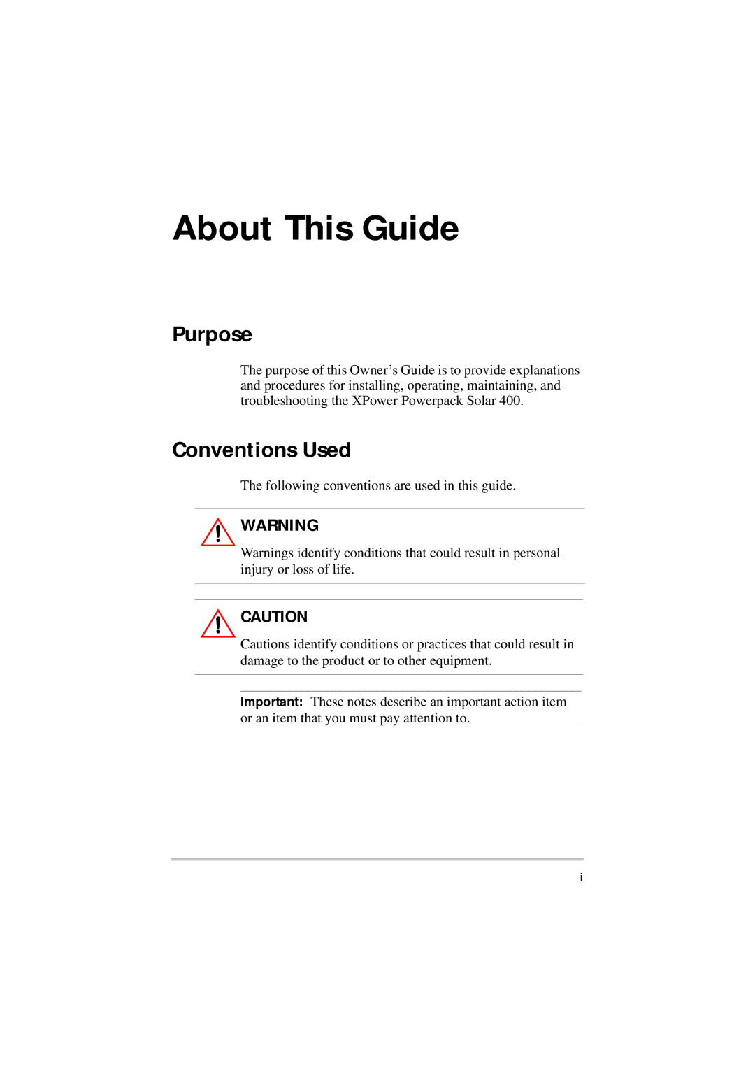 Xantrex Technology Solar 400 manual Purpose, Conventions Used 