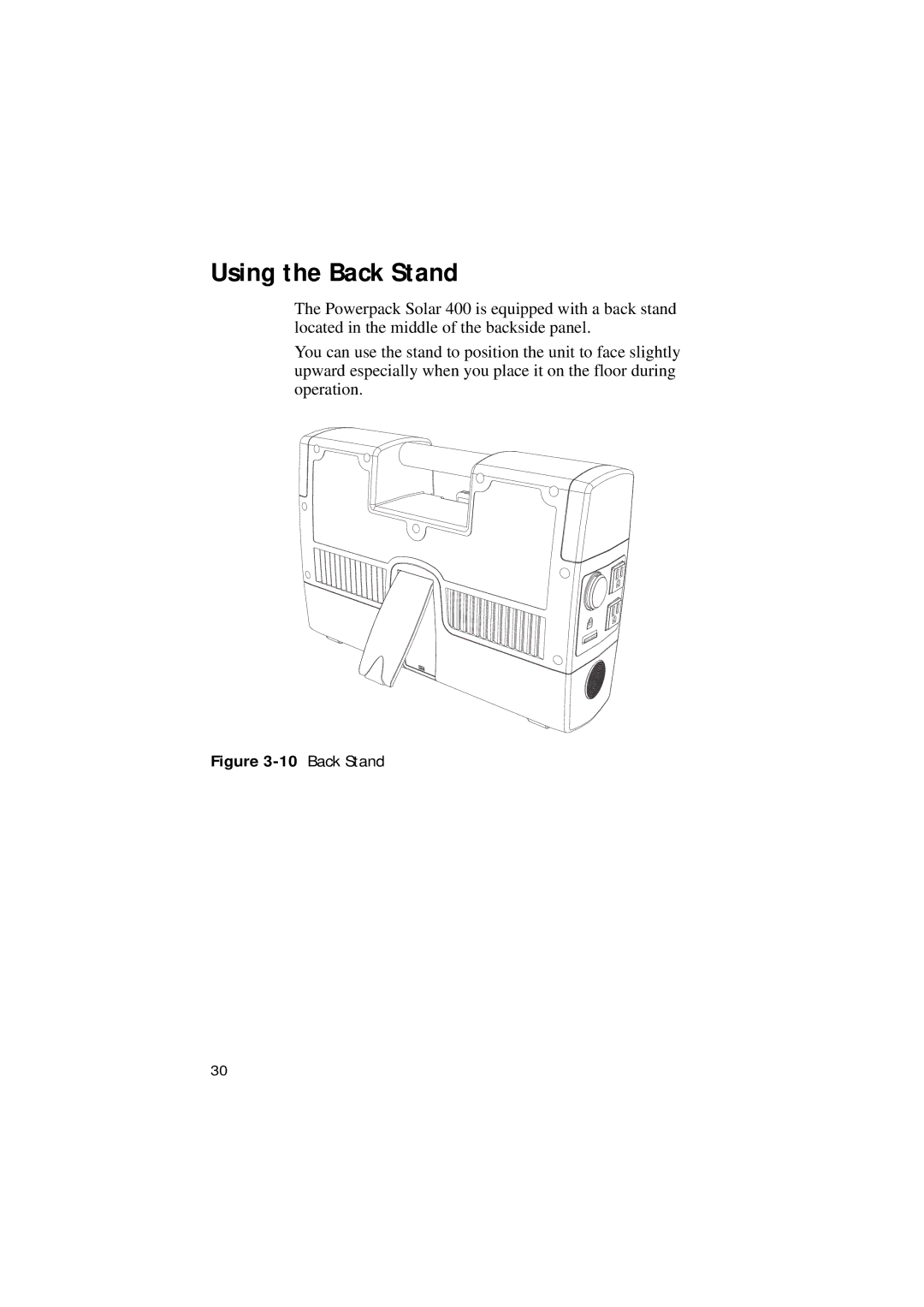 Xantrex Technology Solar 400 manual Using the Back Stand 