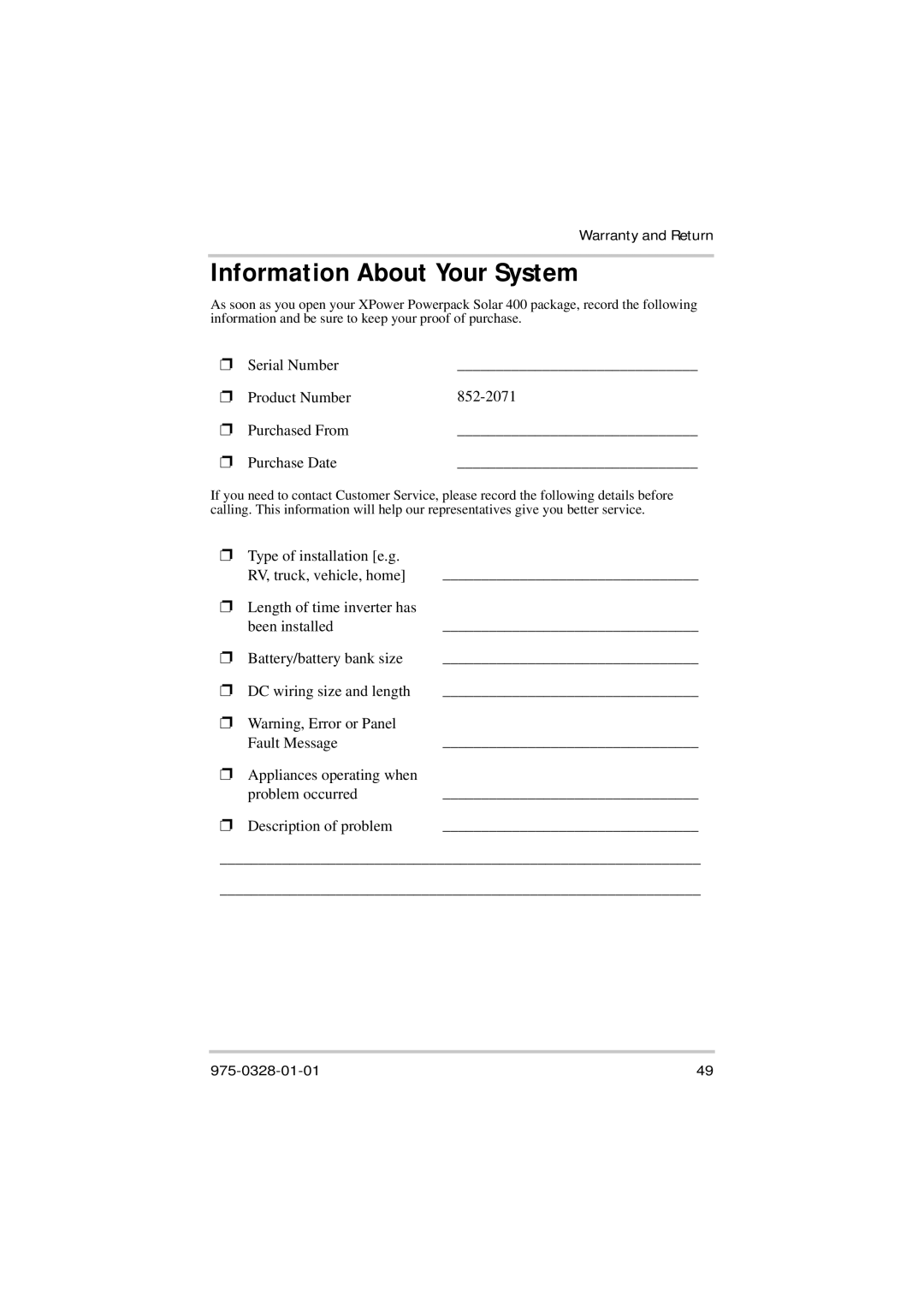 Xantrex Technology Solar 400 manual Information About Your System 