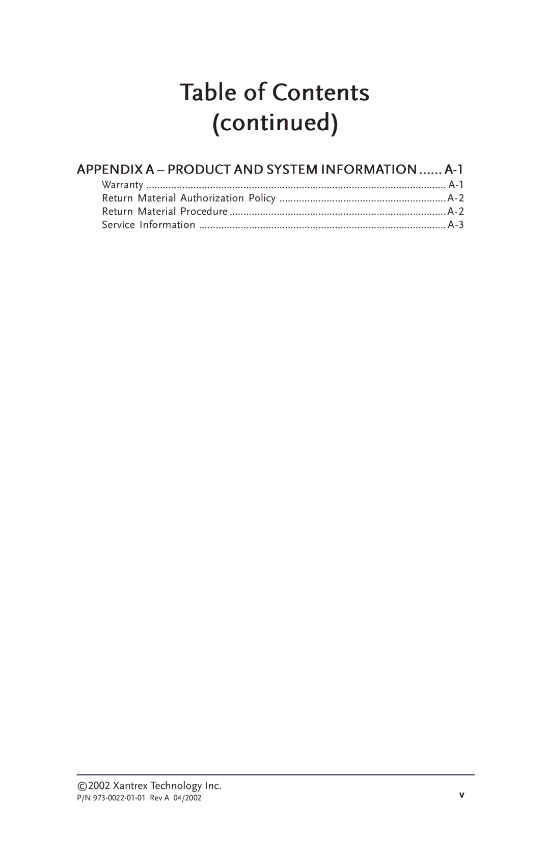 Xantrex Technology SW Communications Adapter owner manual Return Material Authorization Policy 