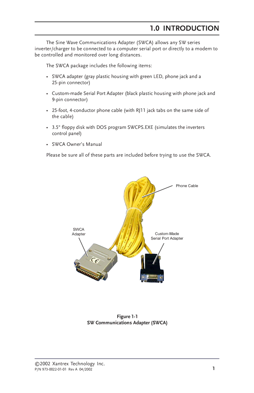 Xantrex Technology SW Communications Adapter owner manual Introduction 