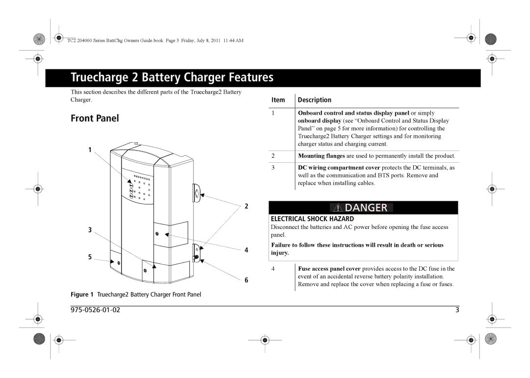 Xantrex Technology TC2 204060 manual Truecharge 2 Battery Charger Features, Front Panel 