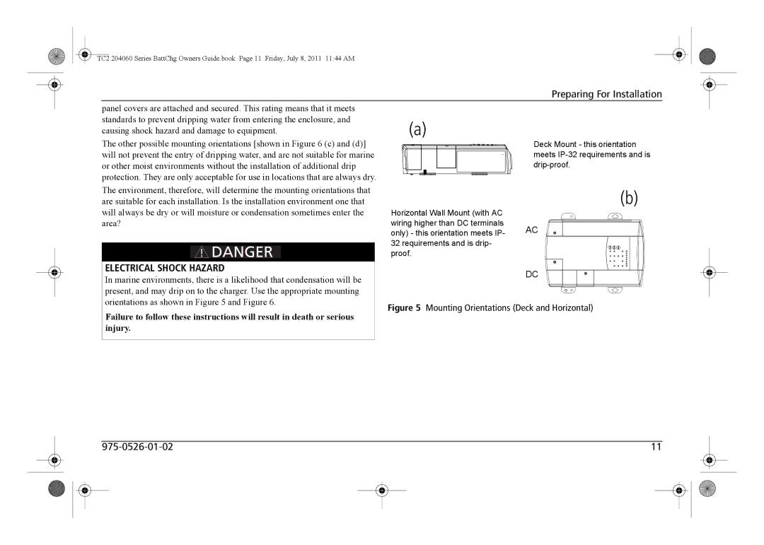 Xantrex Technology TC2 204060 manual Mounting Orientations Deck and Horizontal 