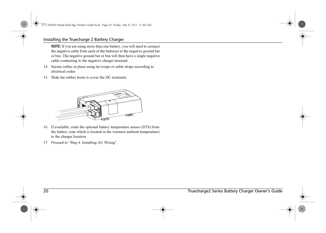 Xantrex Technology TC2 204060 manual Installing the Truecharge 2 Battery Charger 