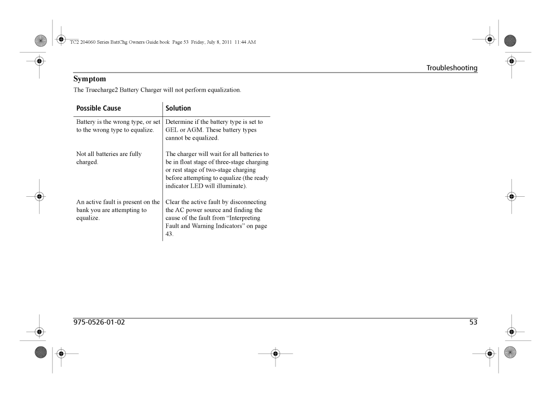 Xantrex Technology TC2 204060 manual Troubleshooting 