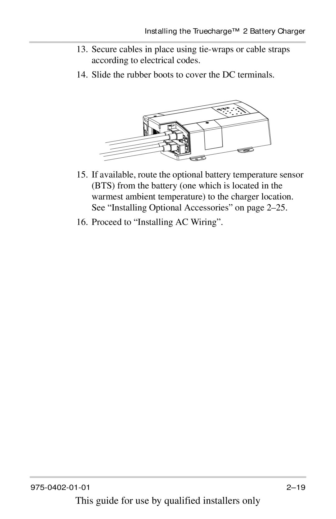 Xantrex Technology 10A12V, TC2012, TC1524, TC1512, TC5024, TC2024, TC6012 manual This guide for use by qualified installers only 