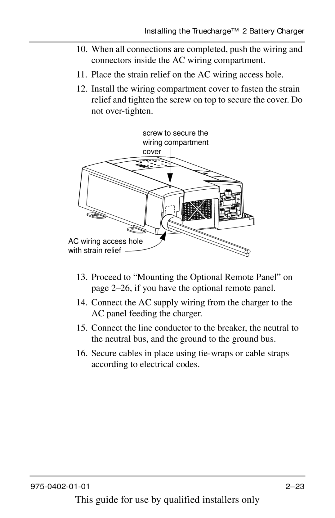 Xantrex Technology TC5024, TC2012, TC1524, TC1512, TC2024, TC6012, TC4012 manual This guide for use by qualified installers only 