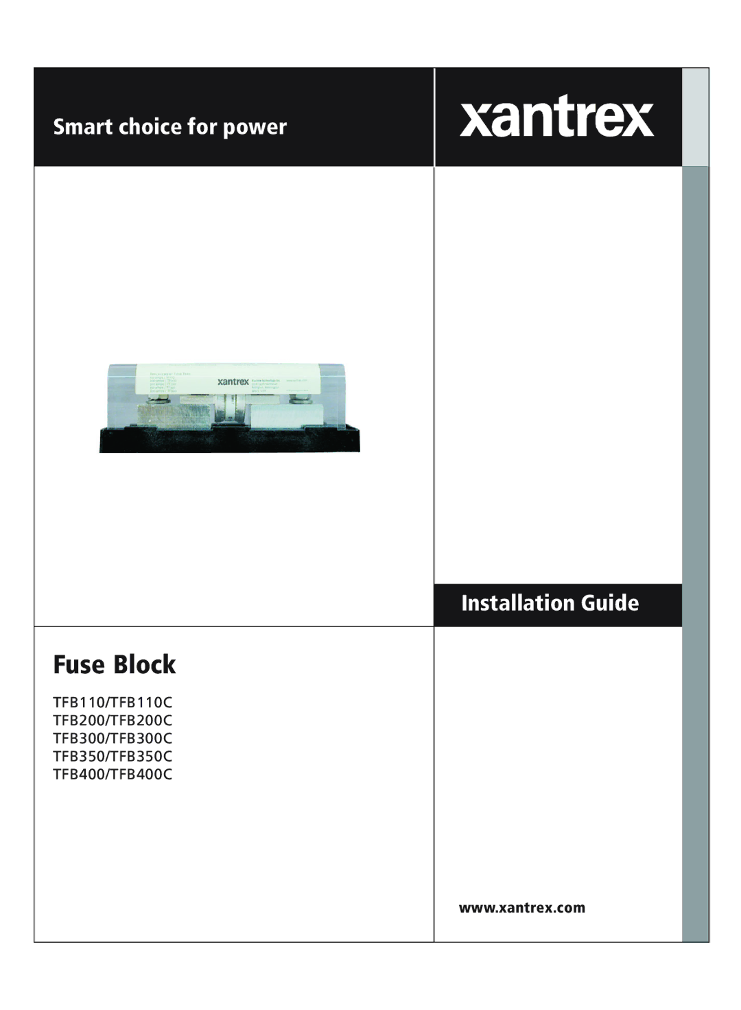 Xantrex Technology TFB350C, TFB400C, TFB300C, TFB200C, TFB110C manual Fuse Block 