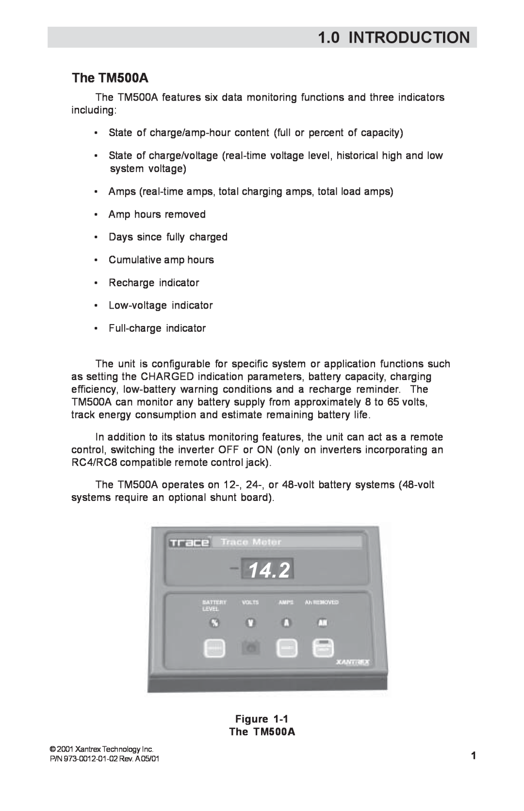 Xantrex Technology manual Introduction, The TM500A, 14.2 