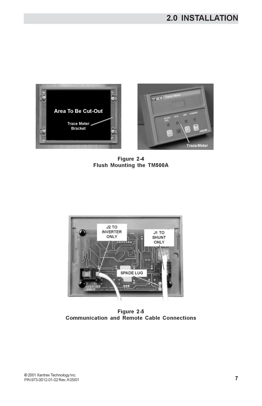 Xantrex Technology manual Area To Be Cut-Out, Flush Mounting the TM500A 