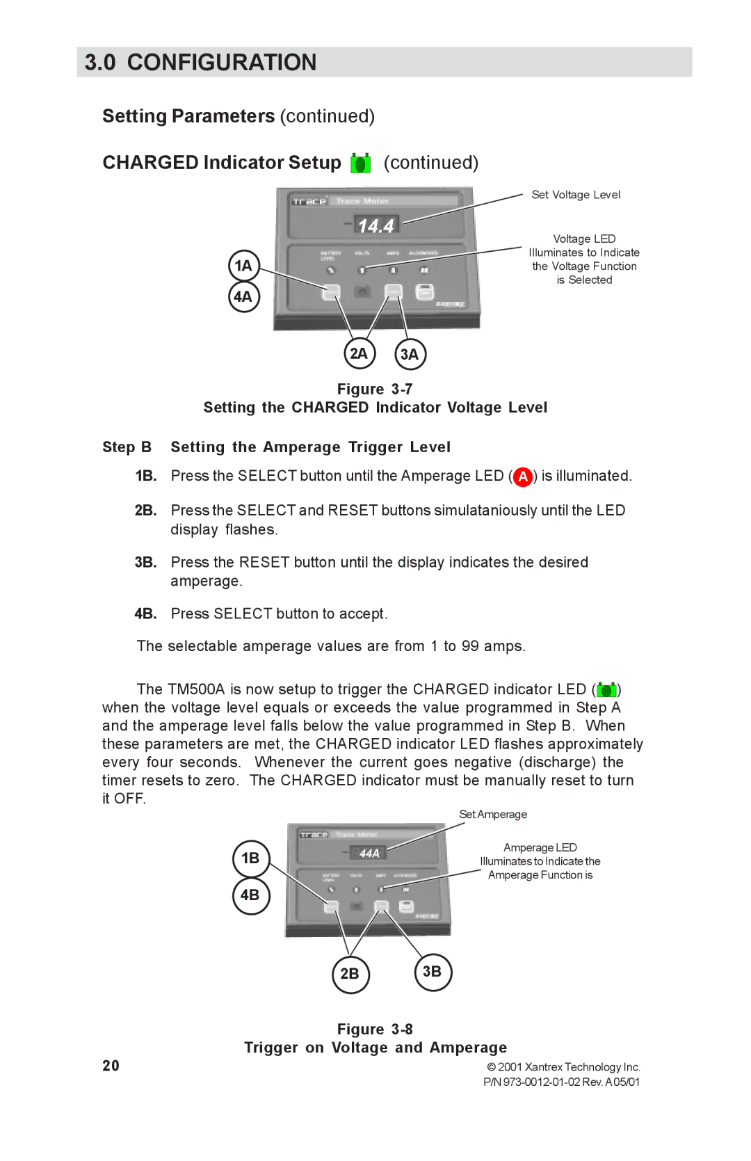 Xantrex Technology TM500A manual Trigger on Voltage and Amperage 