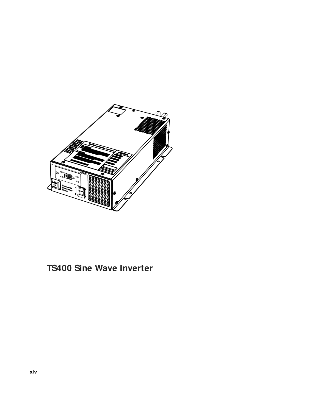 Xantrex Technology TS400 manual Xiv 