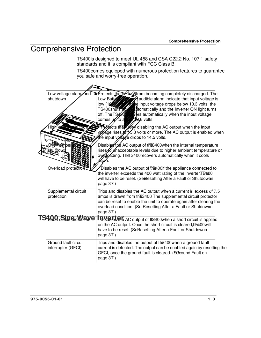 Xantrex Technology TS400 manual Comprehensive Protection, 7KLVSURWHFWLRQIHDWXUH« 