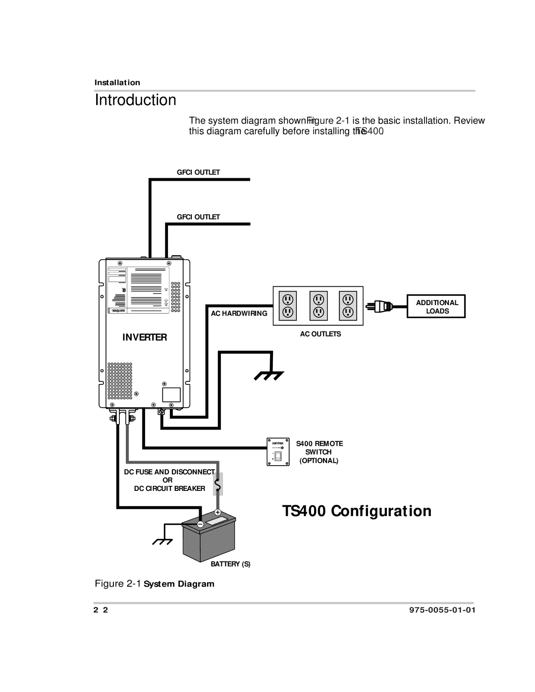 Xantrex Technology TS400 manual Introduction, Inverter 