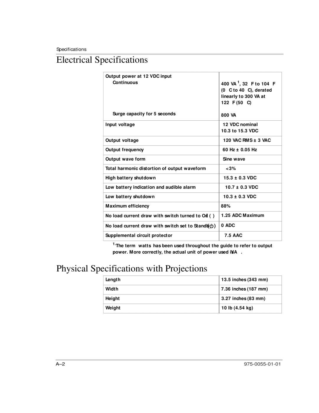 Xantrex Technology TS400 manual Electrical Specifications, Physical Specifications with Projections 