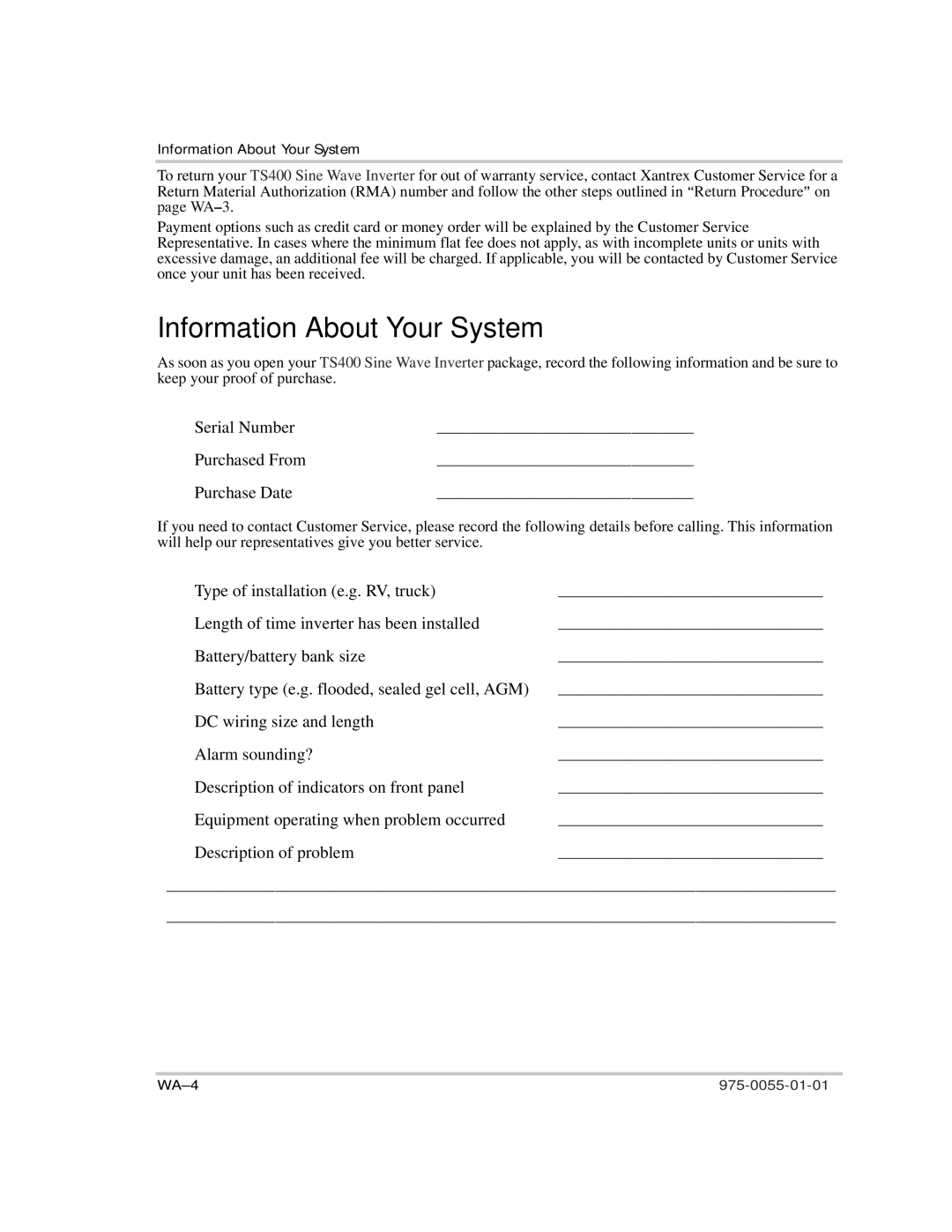 Xantrex Technology TS400 manual Information About Your System 