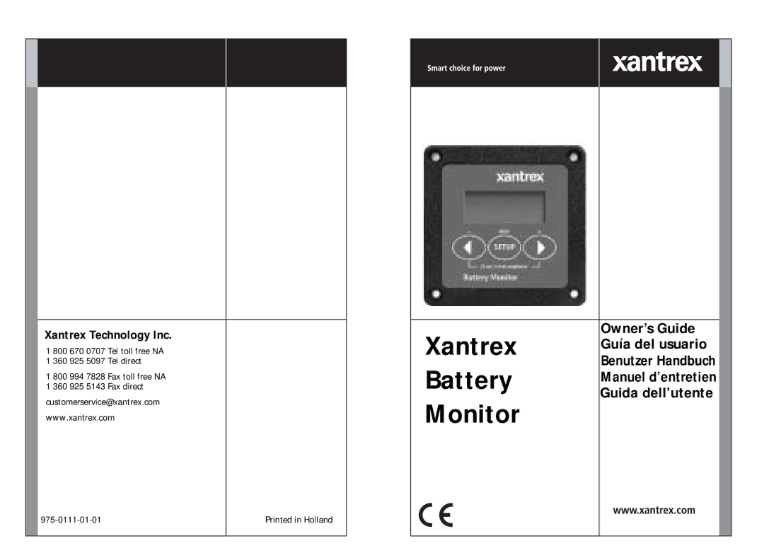 Xantrex Technology Xantrex Battery Monitor manual Xantrex Technology Inc 