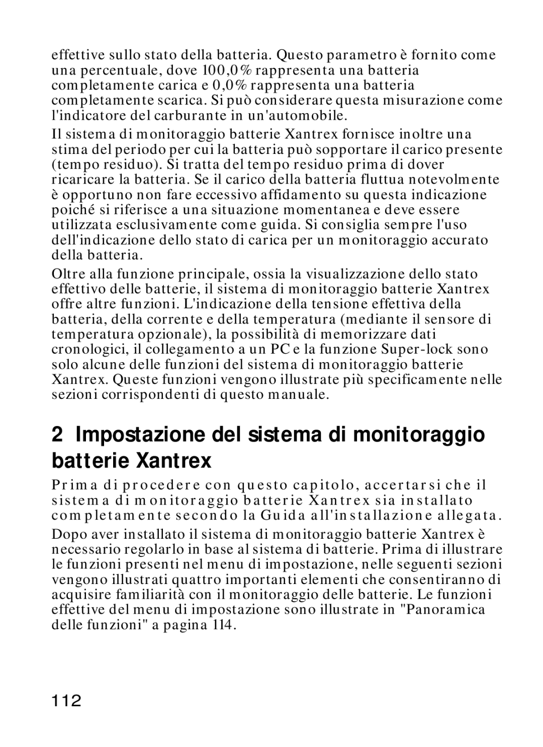 Xantrex Technology Xantrex Battery Monitor manual Impostazione del sistema di monitoraggio batterie Xantrex, 112 