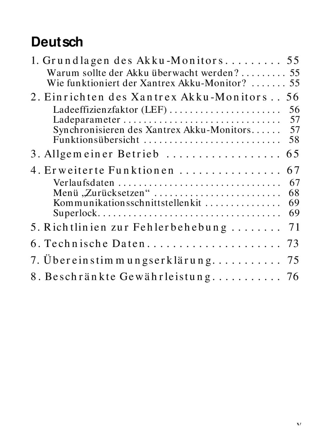 Xantrex Technology Xantrex Battery Monitor manual Deutsch 