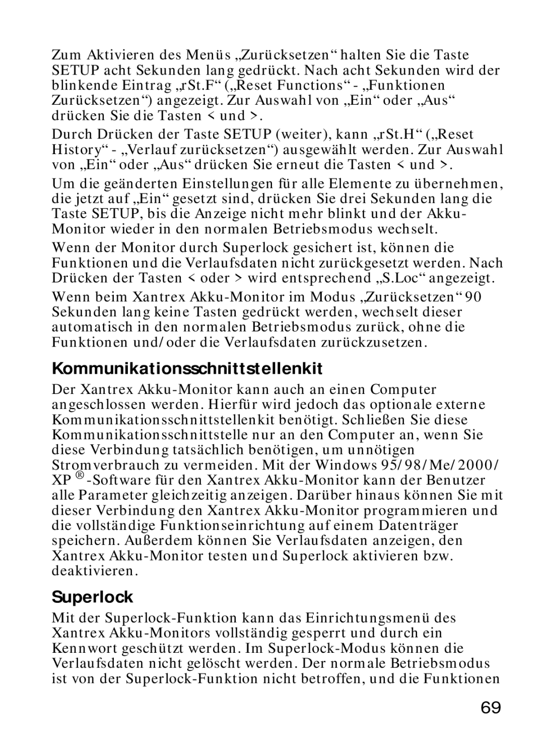 Xantrex Technology Xantrex Battery Monitor manual Kommunikationsschnittstellenkit, Superlock 