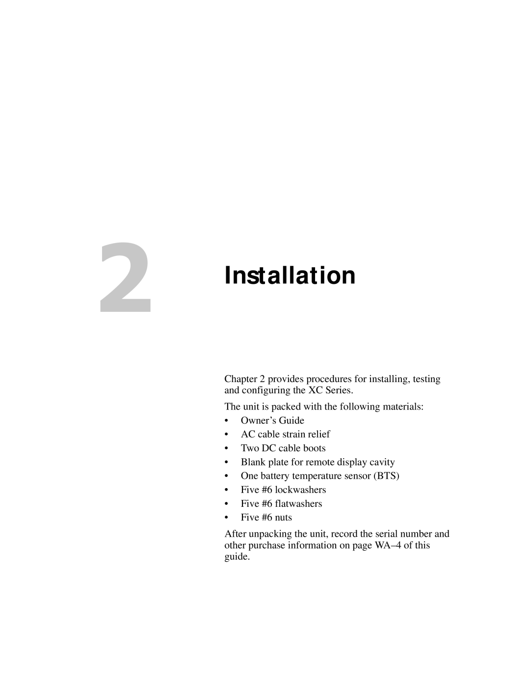 Xantrex Technology XC1524, XC5012, XC2524, XC3012 manual Installation 