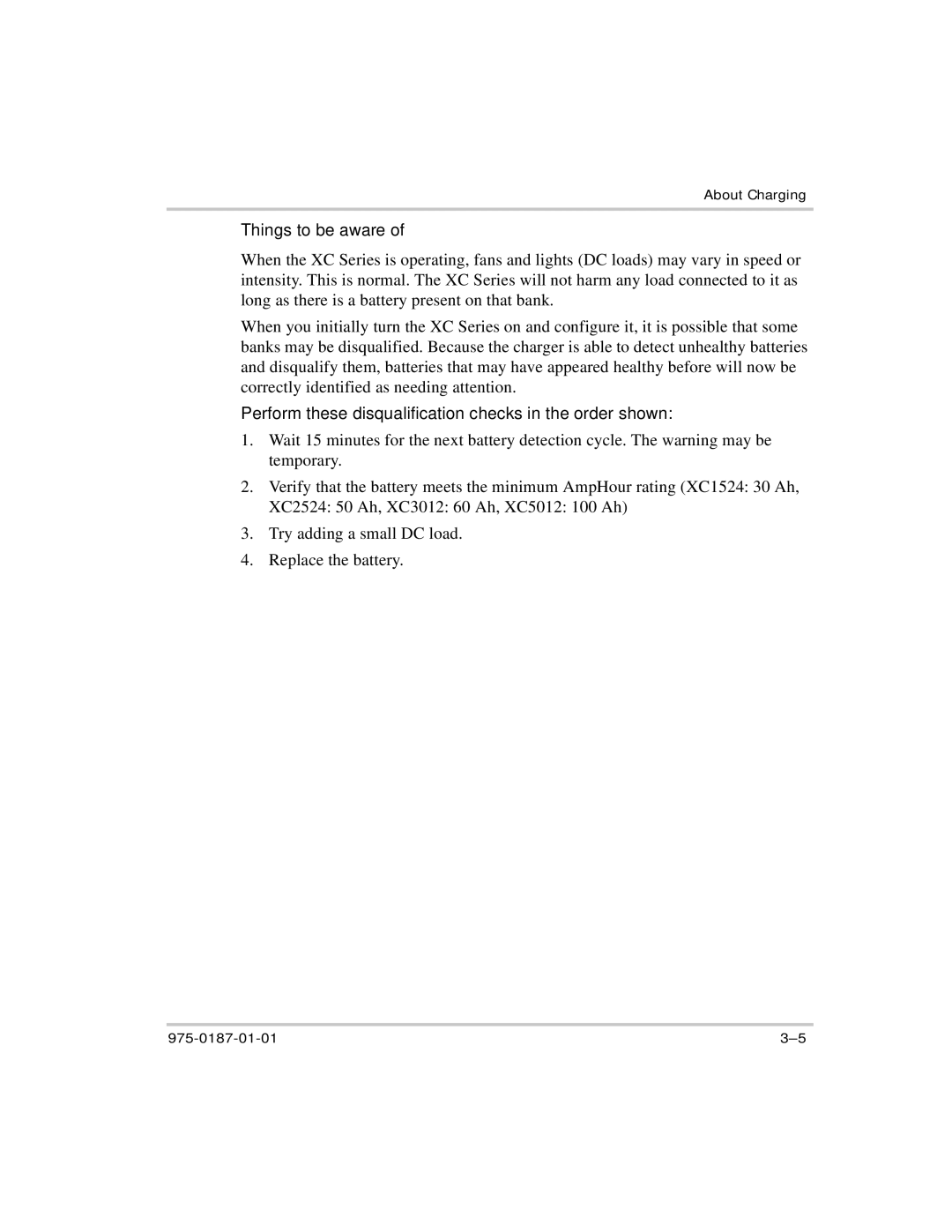 Xantrex Technology XC1524, XC5012, XC2524 manual Things to be aware, Perform these disqualification checks in the order shown 