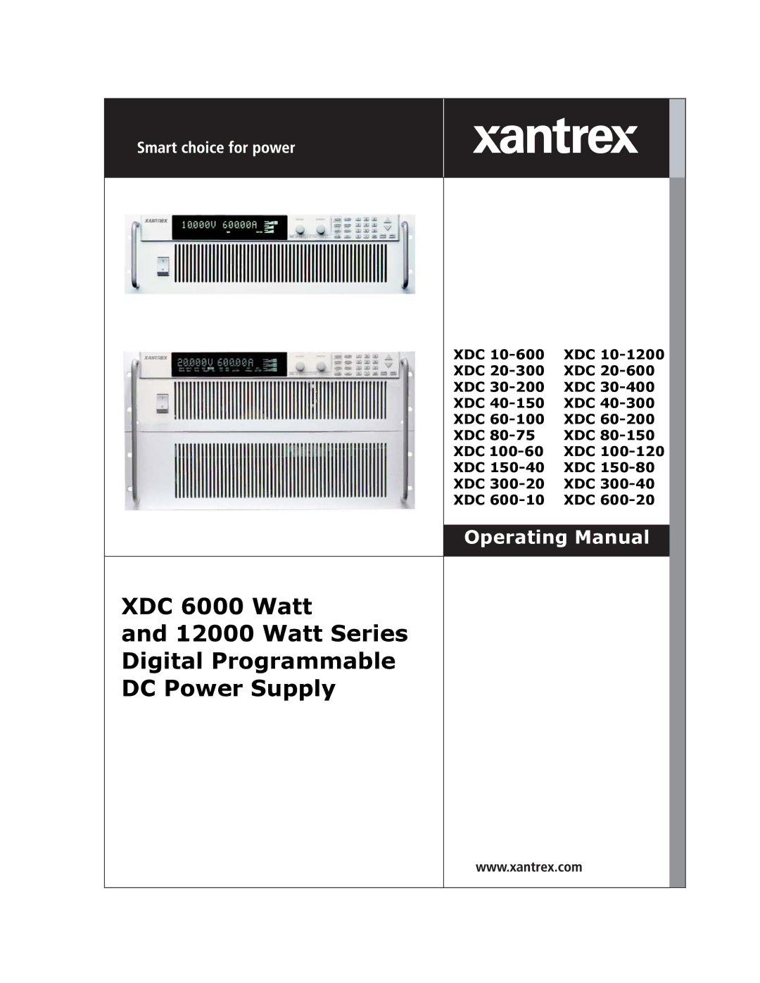 Xantrex Technology XDC manual Operating Manual 