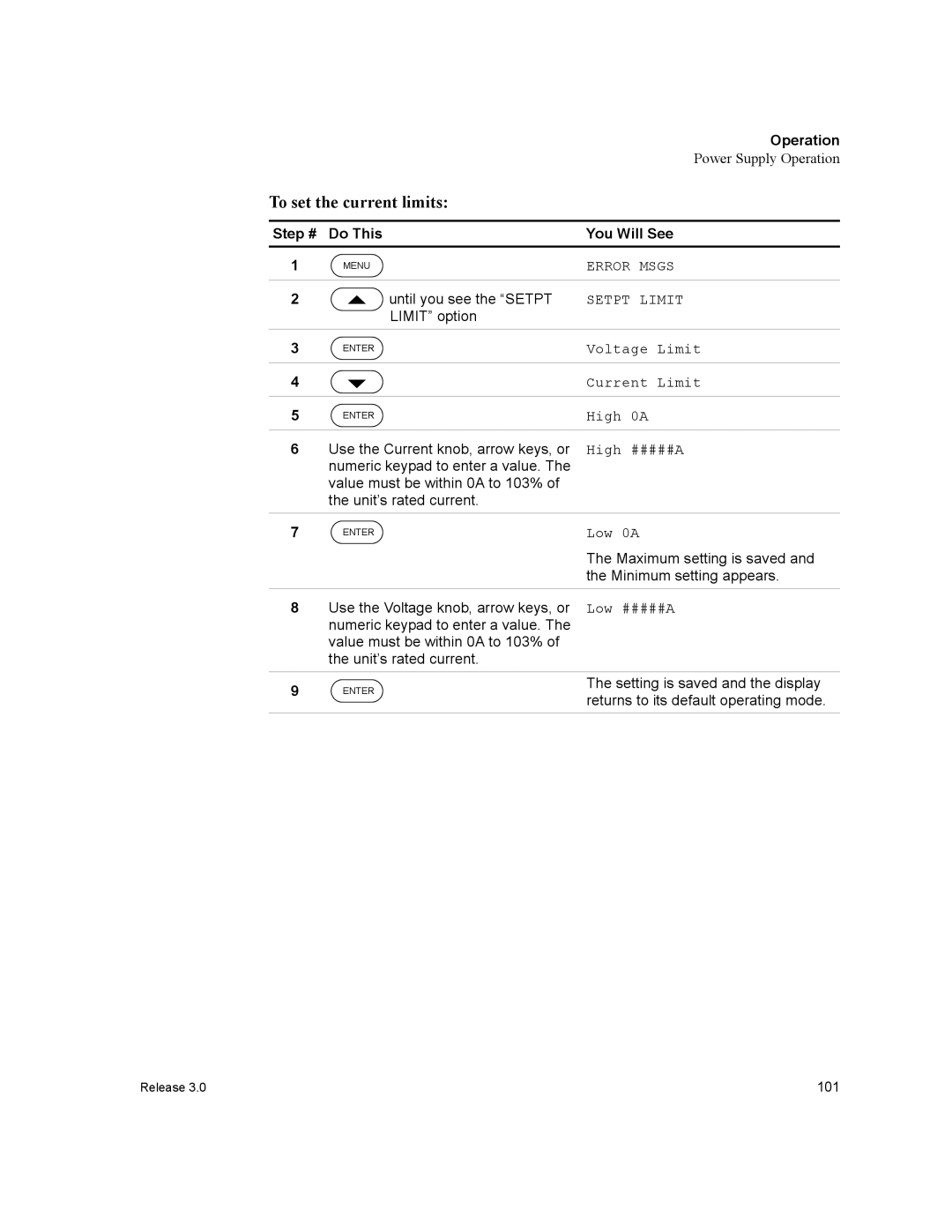 Xantrex Technology XDC manual To set the current limits 