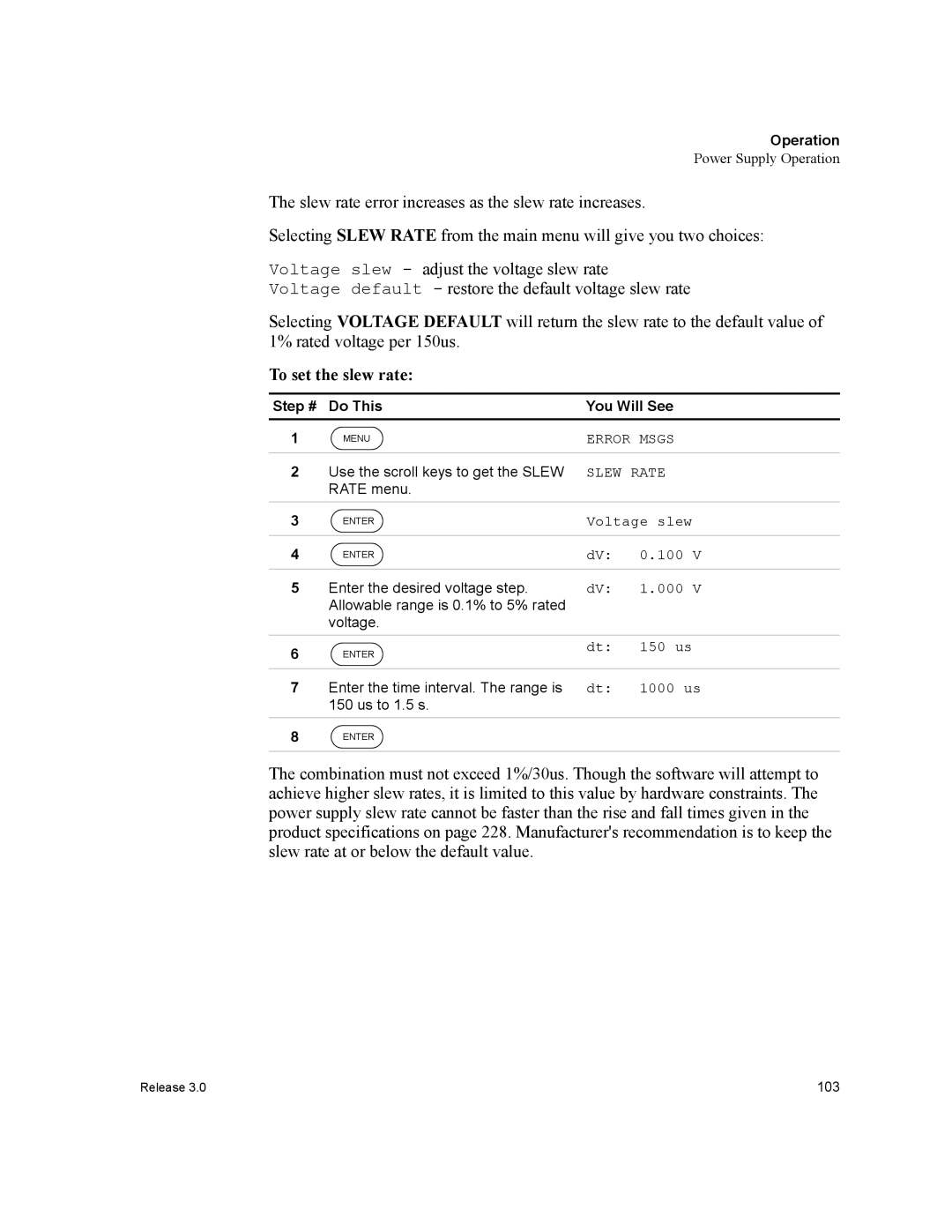 Xantrex Technology XDC manual To set the slew rate 