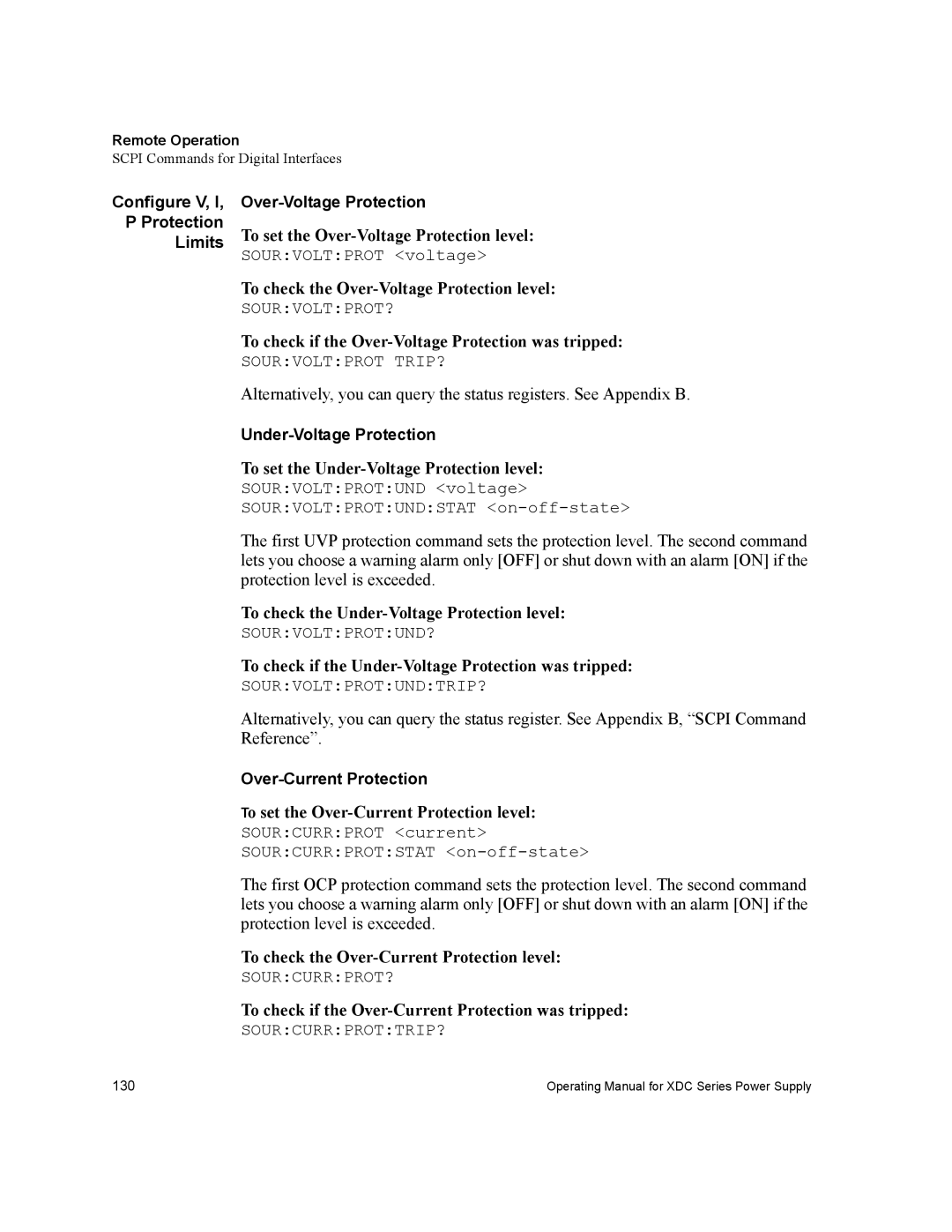 Xantrex Technology XDC manual Configure V PProtection Limits 