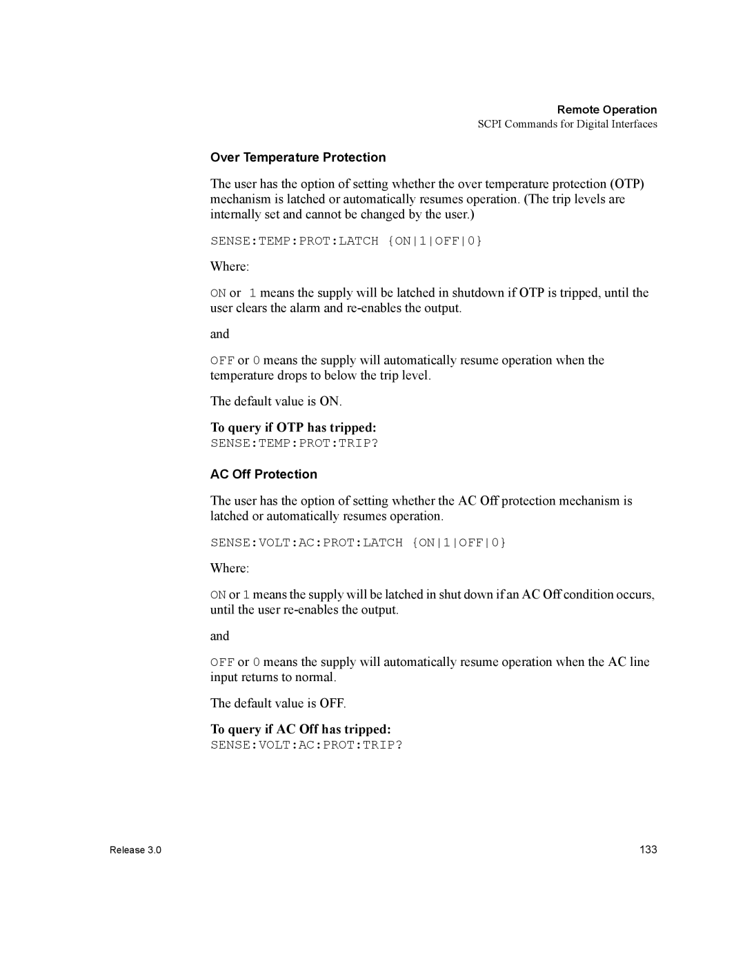 Xantrex Technology XDC manual To query if OTP has tripped, To query if AC Off has tripped, Over Temperature Protection 