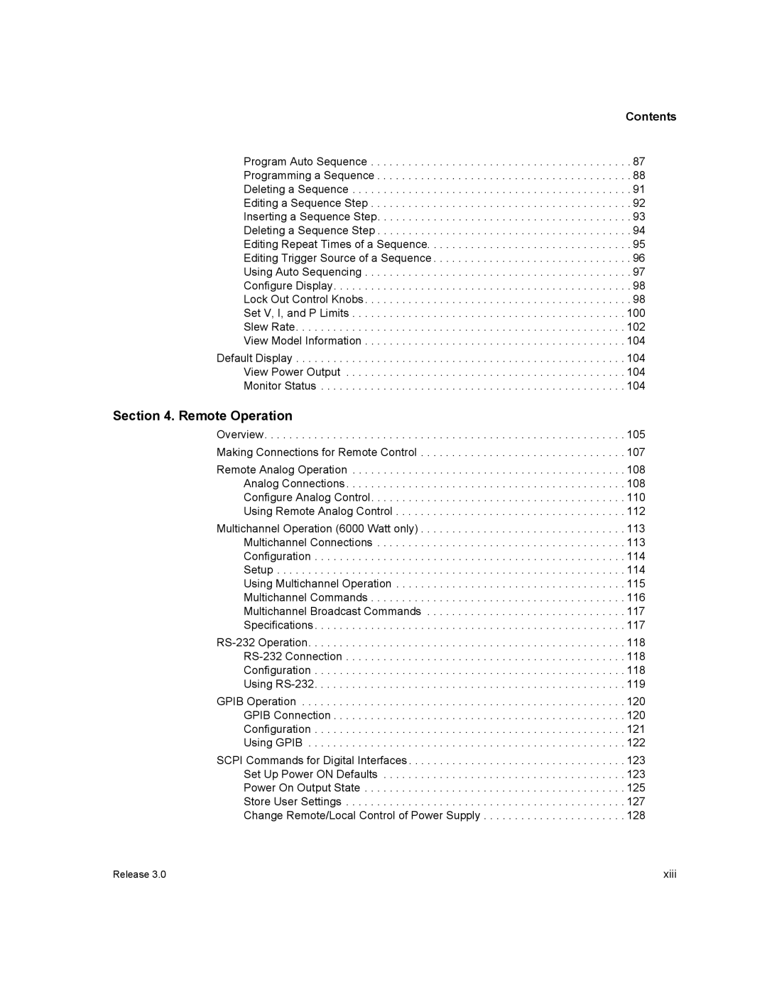 Xantrex Technology XDC manual Remote Operation, Contents 