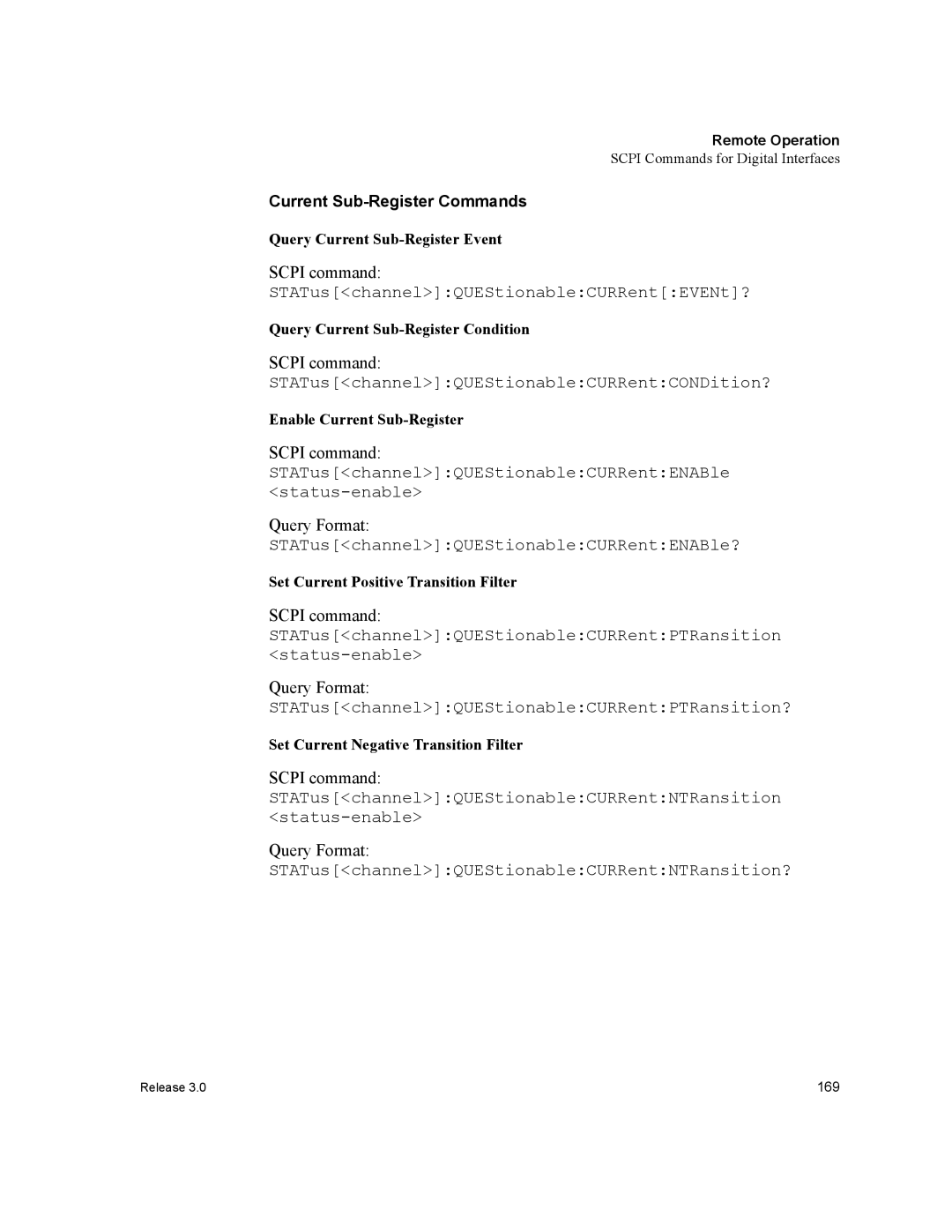 Xantrex Technology XDC manual STATuschannelQUEStionableCURRentCONDition?, Current Sub-Register Commands 