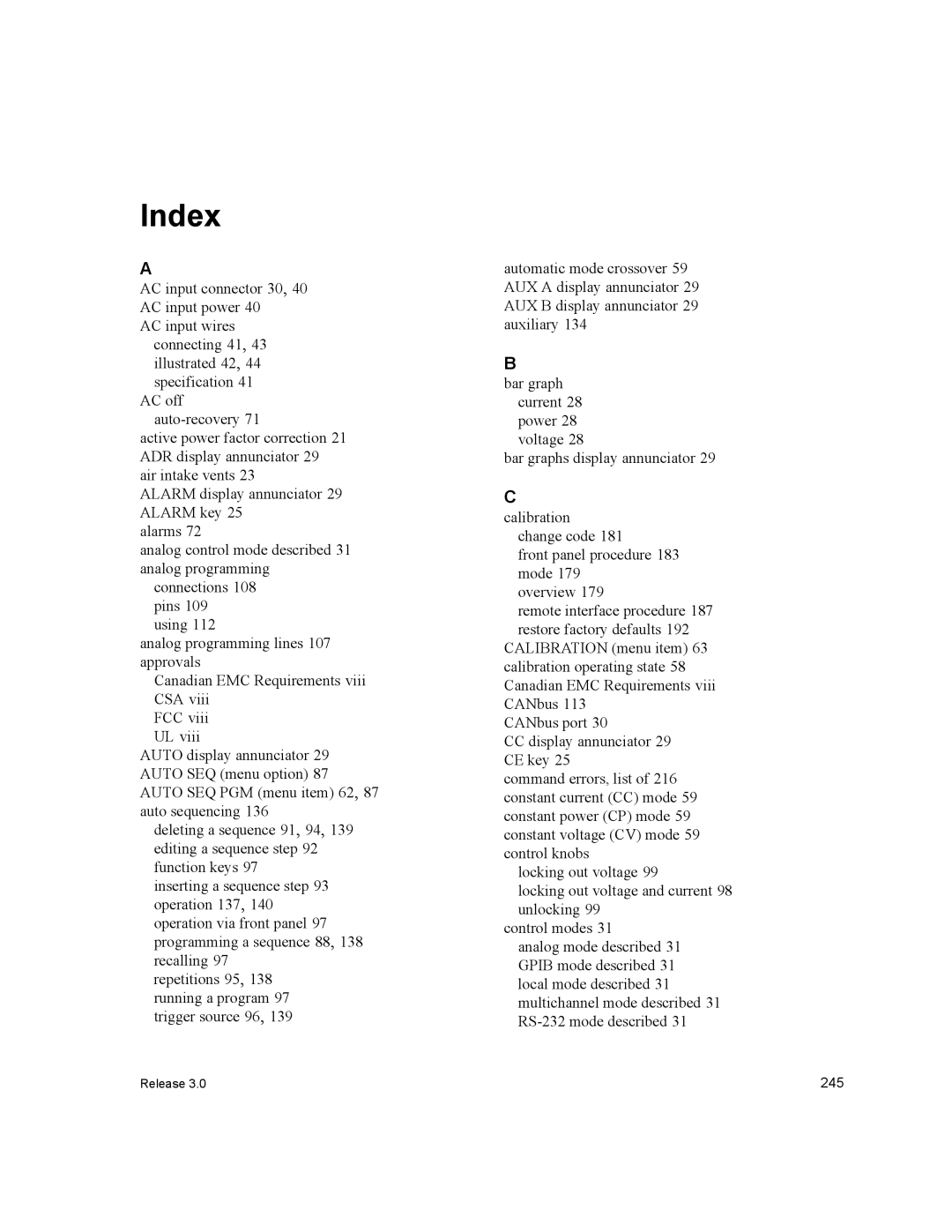 Xantrex Technology XDC manual Index 